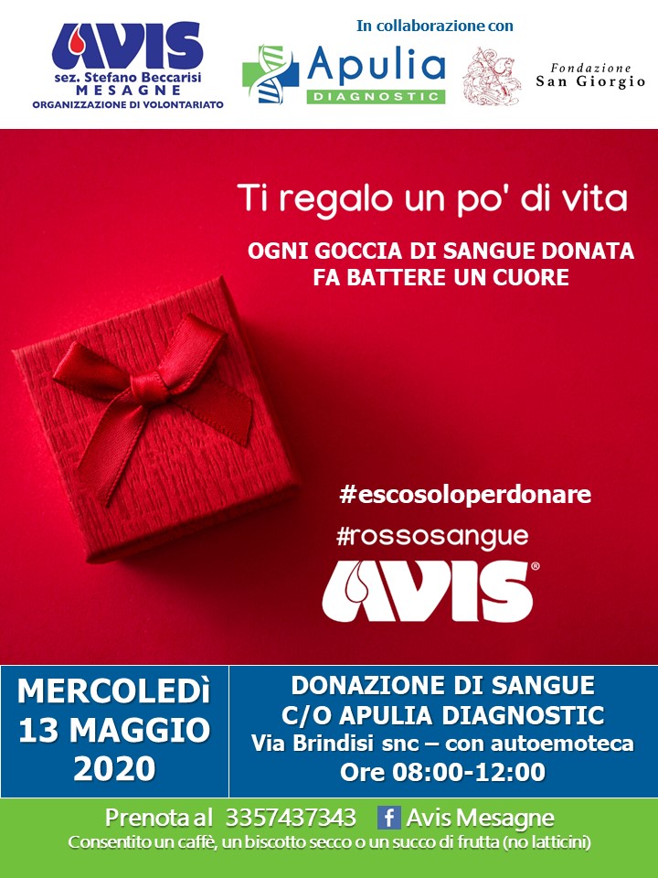 Giornata Donazione Sangue AVIS Apulia Diagnostic Mesagne